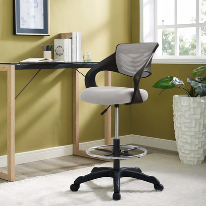 Thrive Mesh Drafting Chair, Fabric, Grey Gray 14065