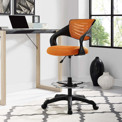 Thrive Mesh Drafting Chair, Fabric, Orange 14066
