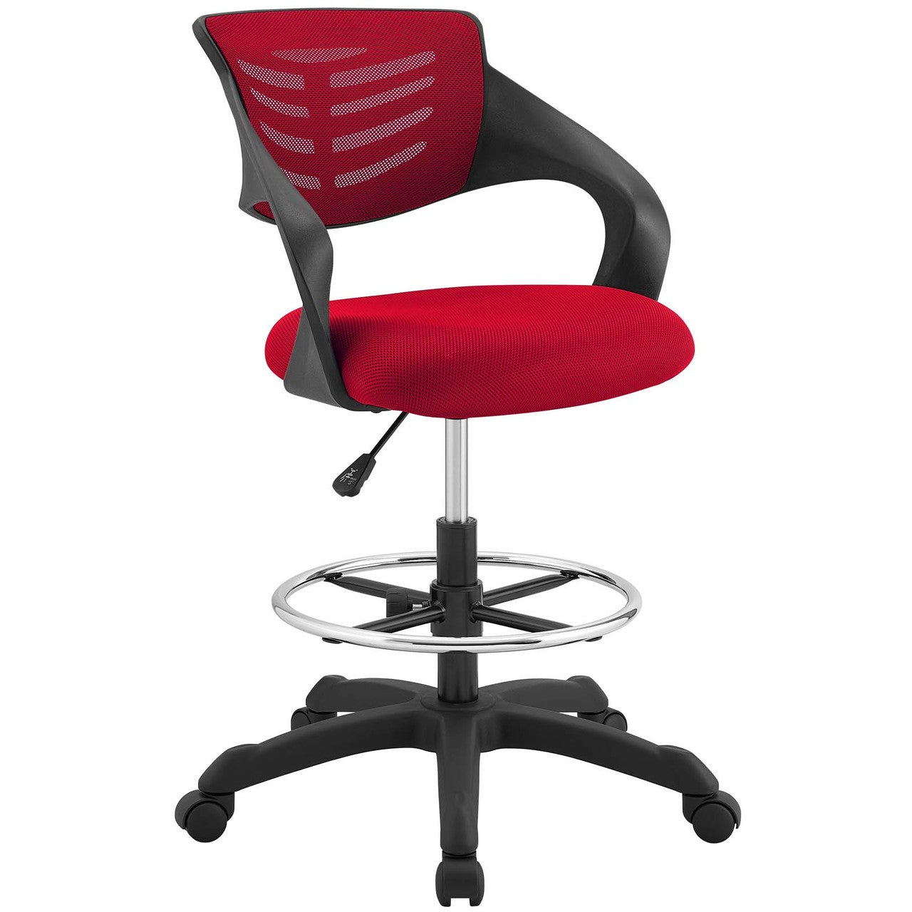 Thrive Mesh Drafting Chair, Fabric, Red 14067
