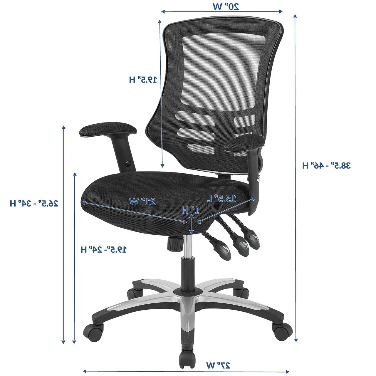 Calibrate Mesh Office Chair, Fabric, Black 14073