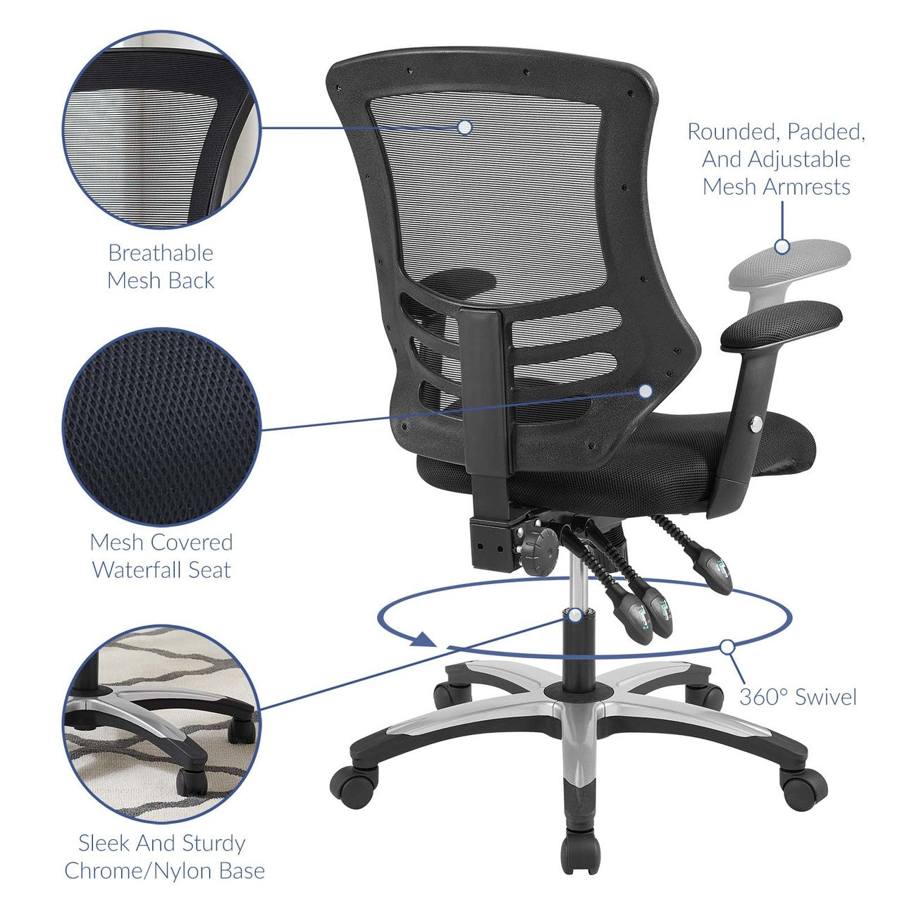 Calibrate Mesh Office Chair, Fabric, Black 14073