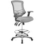 Calibrate Mesh Drafting Chair, Fabric, Grey Gray 14076
