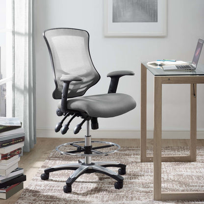 Calibrate Mesh Drafting Chair, Fabric, Grey Gray 14076