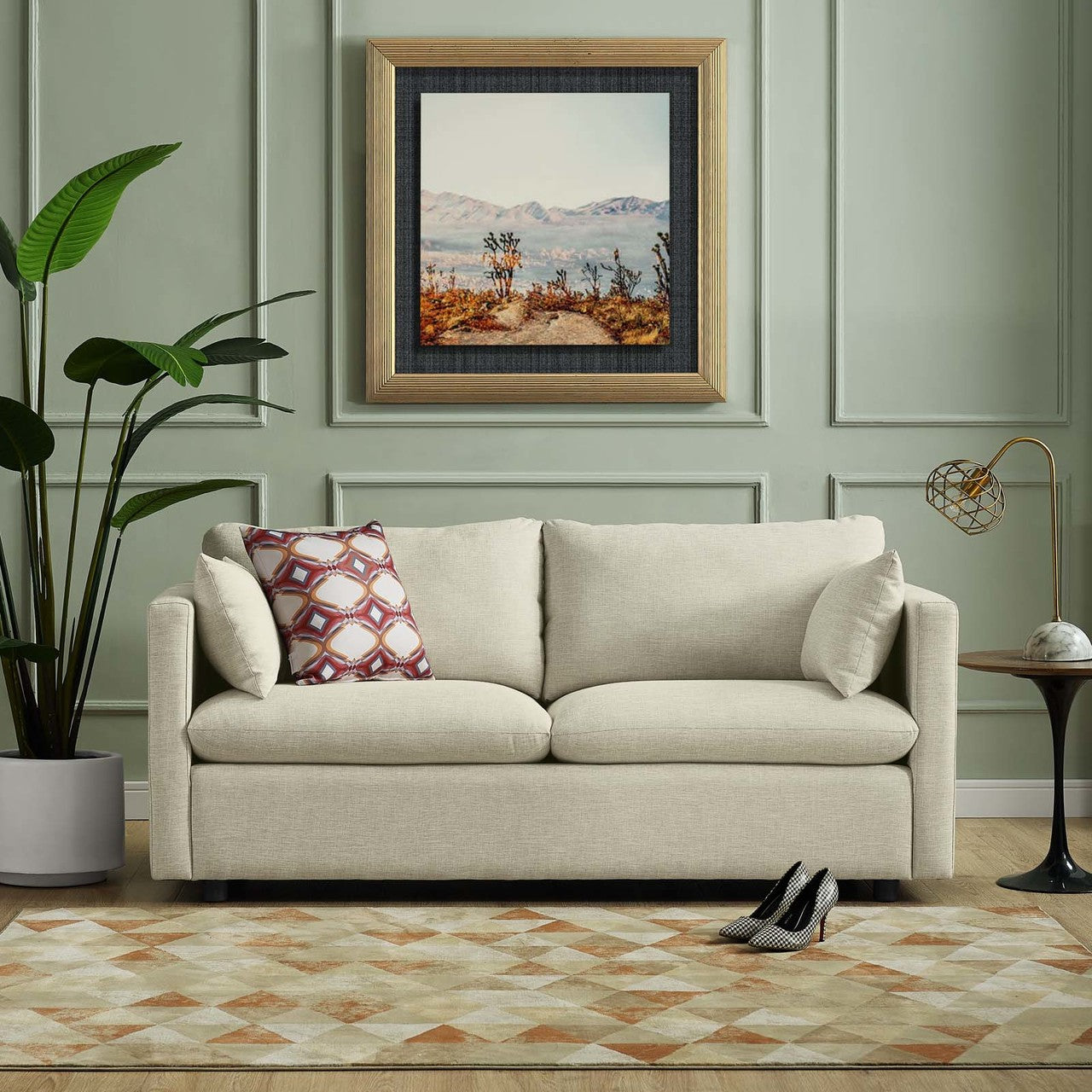 Activate Upholstered Fabric Sofa, Fabric, Beige 15022