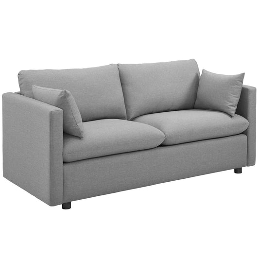 Activate Upholstered Fabric Sofa, Fabric, Light Grey Gray 15024