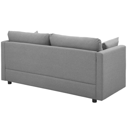 Activate Upholstered Fabric Sofa, Fabric, Light Grey Gray 15024