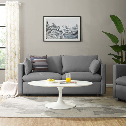 Activate Upholstered Fabric Sofa, Fabric, Light Grey Gray 15024