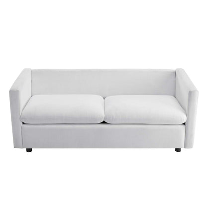 Activate Upholstered Fabric Sofa, Fabric, White 15026