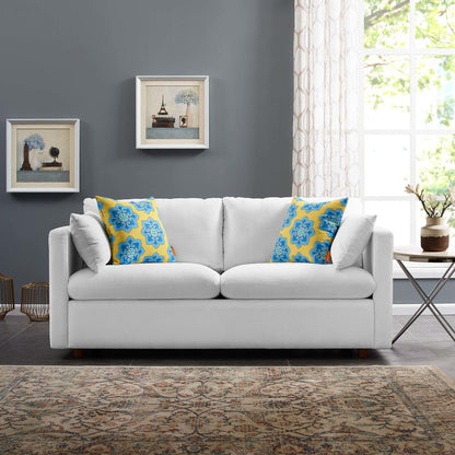Activate Upholstered Fabric Sofa, Fabric, White 15026