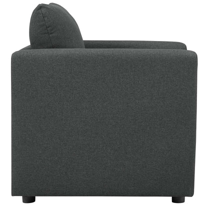 Activate Upholstered Fabric Armchair, Fabric, Grey Gray 15029