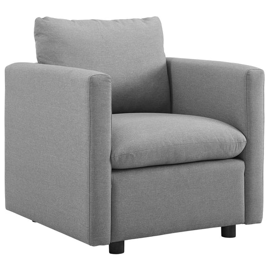 Activate Upholstered Fabric Armchair, Fabric, Light Grey Gray 15030