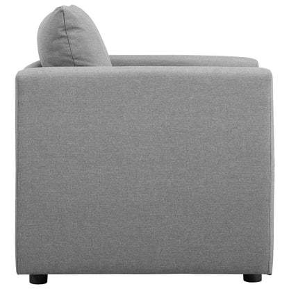 Activate Upholstered Fabric Armchair, Fabric, Light Grey Gray 15030