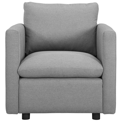 Activate Upholstered Fabric Armchair, Fabric, Light Grey Gray 15030