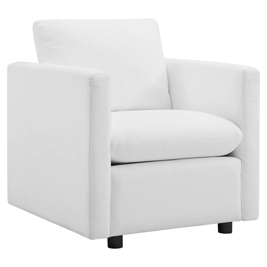 Activate Upholstered Fabric Armchair, Fabric, White 15032
