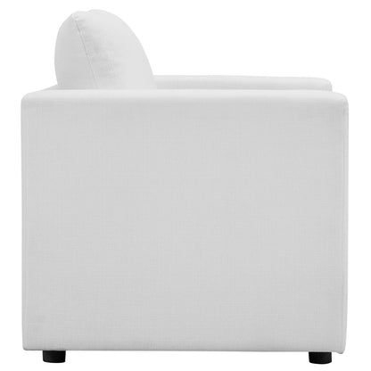 Activate Upholstered Fabric Armchair, Fabric, White 15032