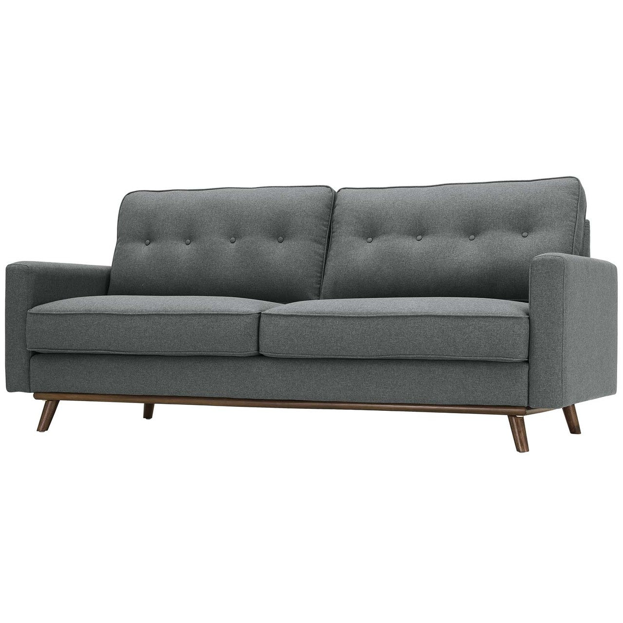 Prompt Upholstered Fabric Sofa, Fabric, Grey Gray 15034
