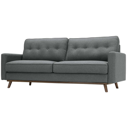 Prompt Upholstered Fabric Sofa, Fabric, Grey Gray 15034