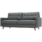 Prompt Upholstered Fabric Sofa, Fabric, Grey Gray 15034