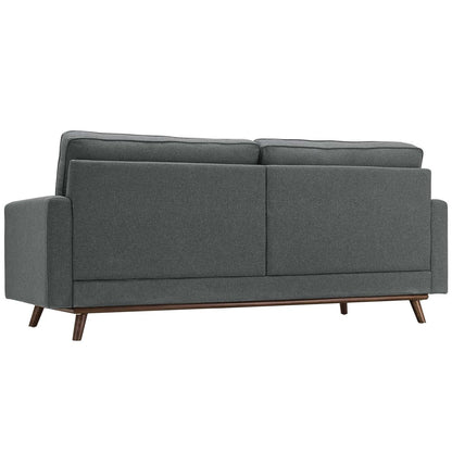 Prompt Upholstered Fabric Sofa, Fabric, Grey Gray 15034