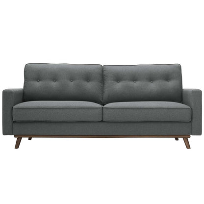 Prompt Upholstered Fabric Sofa, Fabric, Grey Gray 15034