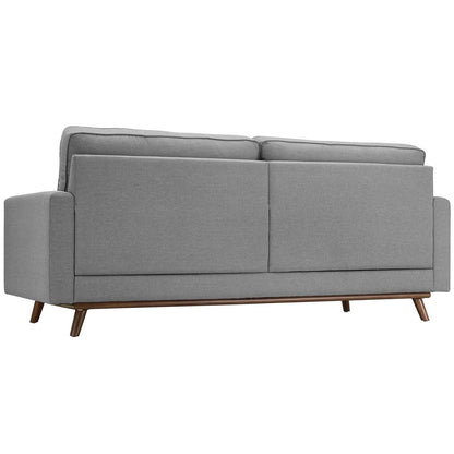 Prompt Upholstered Fabric Sofa, Fabric, Light Grey Gray 15035