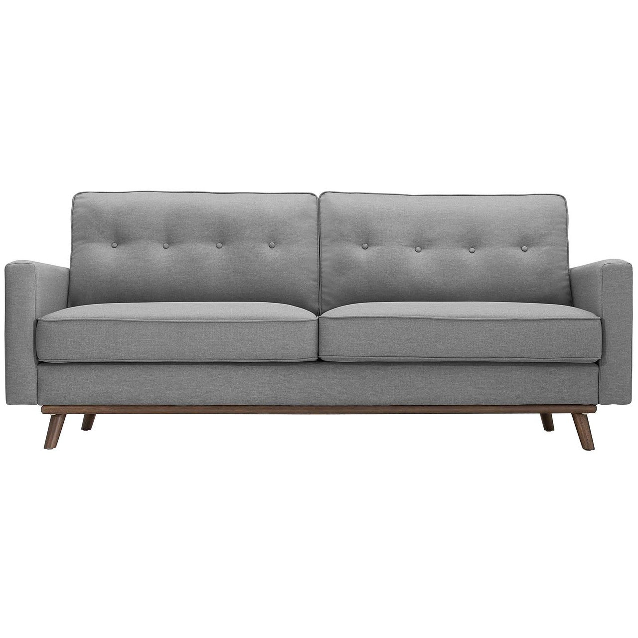 Prompt Upholstered Fabric Sofa, Fabric, Light Grey Gray 15035