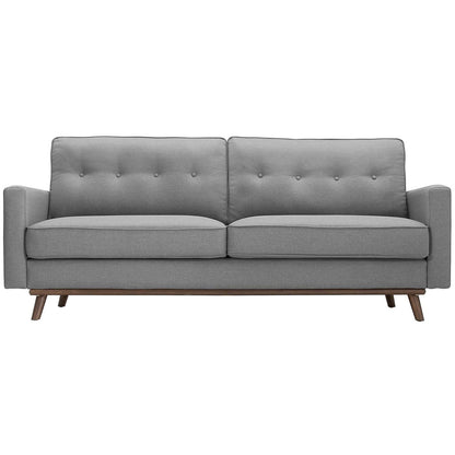 Prompt Upholstered Fabric Sofa, Fabric, Light Grey Gray 15035