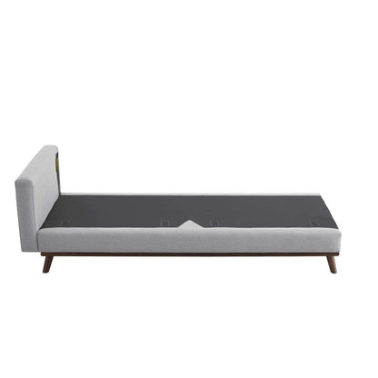 Prompt Upholstered Fabric Sofa, Fabric, Light Grey Gray 15035