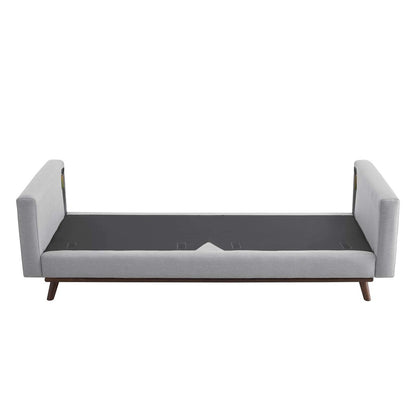 Prompt Upholstered Fabric Sofa, Fabric, Light Grey Gray 15035