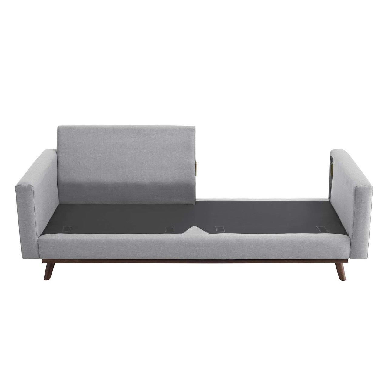 Prompt Upholstered Fabric Sofa, Fabric, Light Grey Gray 15035