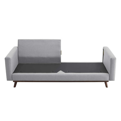 Prompt Upholstered Fabric Sofa, Fabric, Light Grey Gray 15035