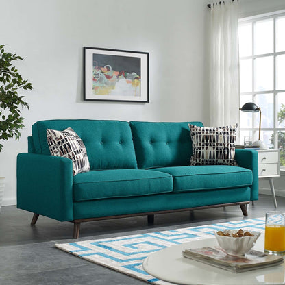Prompt Upholstered Fabric Sofa, Fabric, Aqua Blue 15036