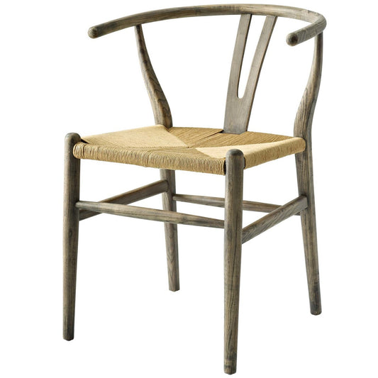 Amish Dining Wood Side Chair, Wood, Grey Gray 14077