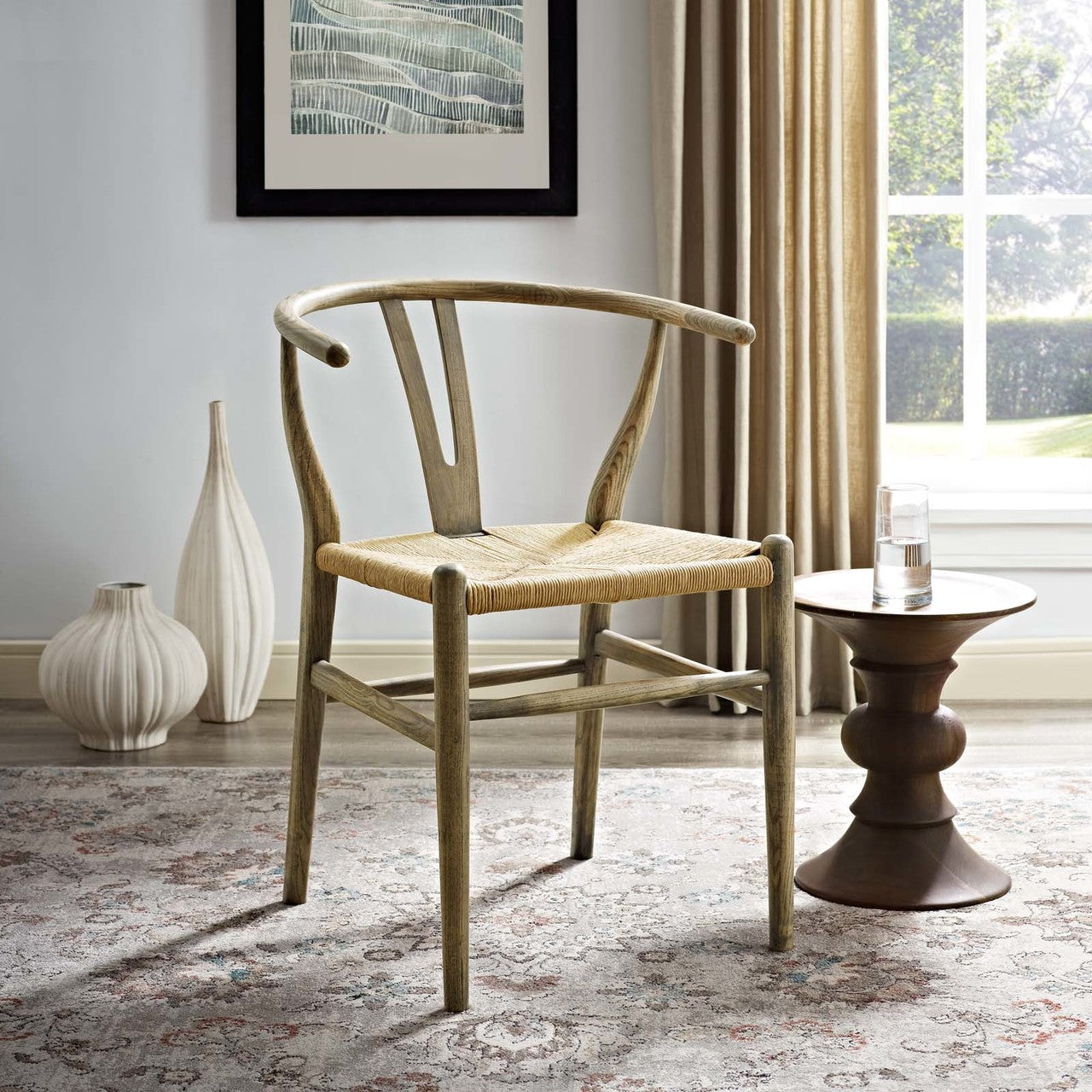 Amish Dining Wood Side Chair, Wood, Grey Gray 14077