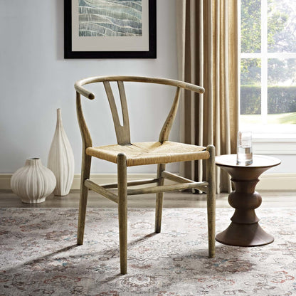Amish Dining Wood Side Chair, Wood, Grey Gray 14077