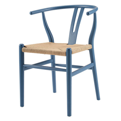 Amish Dining Wood Side Chair, Wood, Blue, 18148