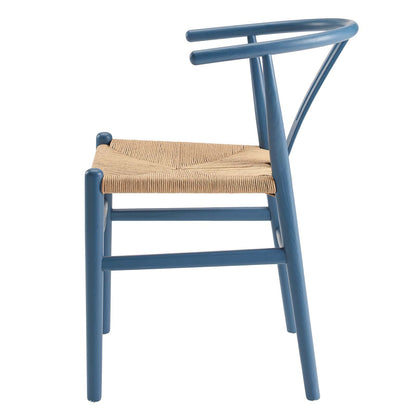 Amish Dining Wood Side Chair, Wood, Blue, 18148