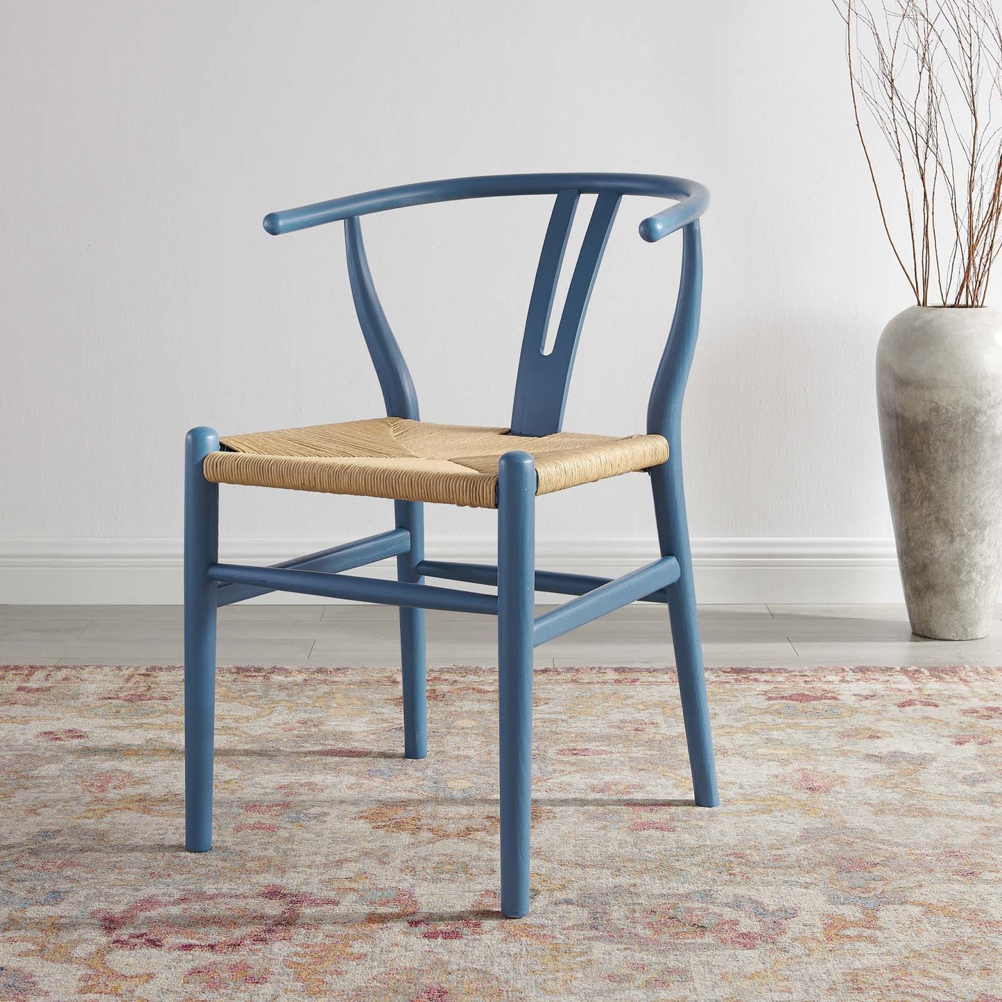 Amish Dining Wood Side Chair, Wood, Blue, 18148