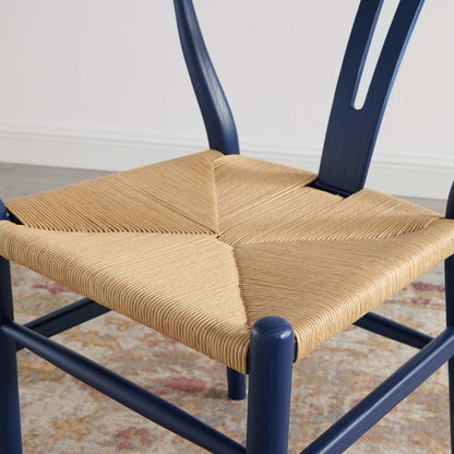 Amish Dining Wood Side Chair, Wood, Dark Blue, 18150