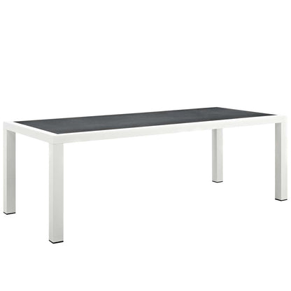 Stance 90.5" Outdoor Patio Aluminum Dining Table, Aluminum Metal Steel, White 14083