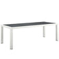 Stance 90.5" Outdoor Patio Aluminum Dining Table, Aluminum Metal Steel, White 14083