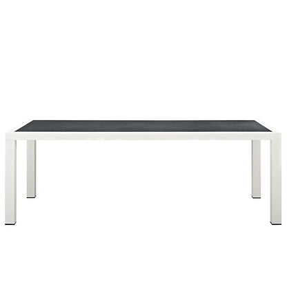 Stance 90.5" Outdoor Patio Aluminum Dining Table, Aluminum Metal Steel, White 14083