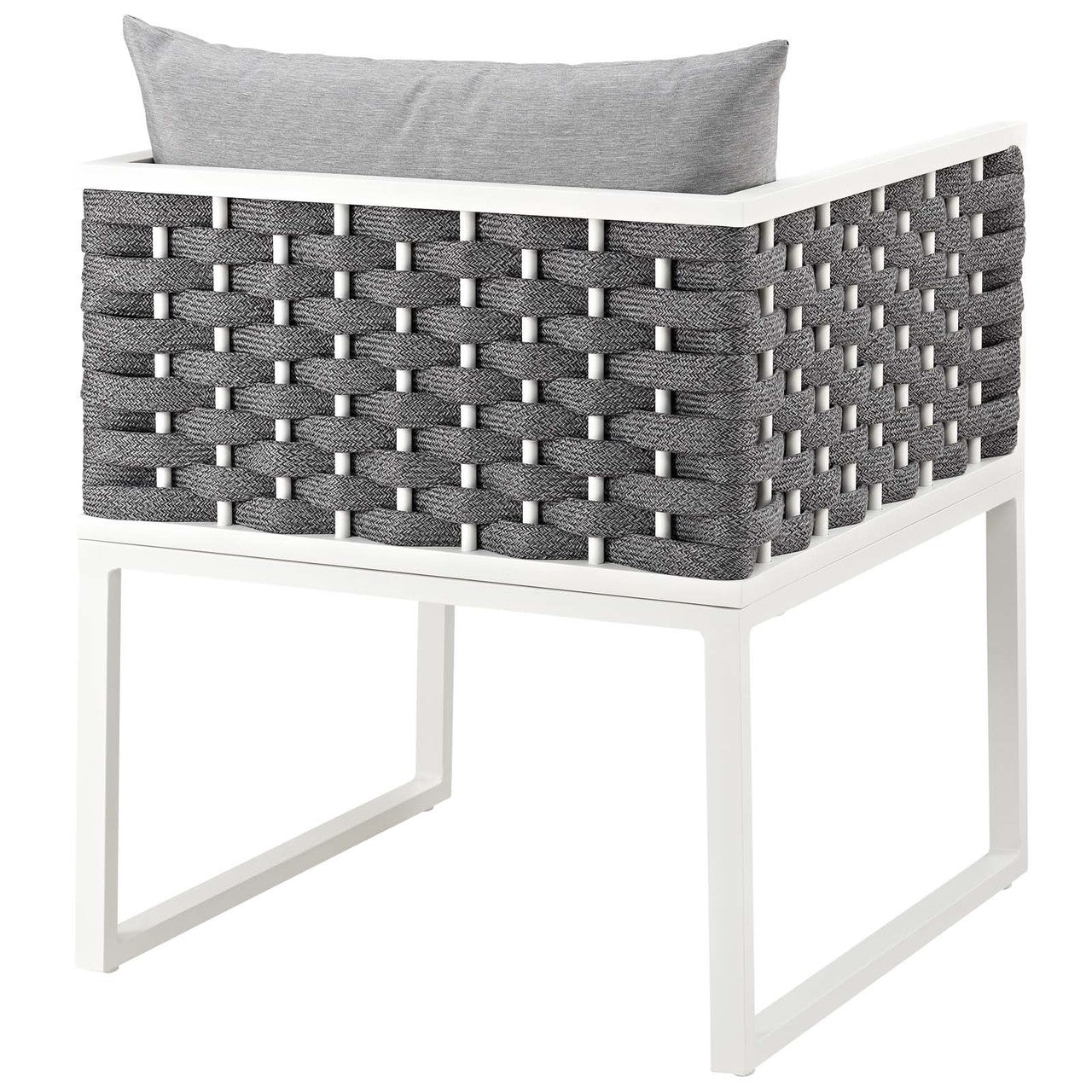 Stance Outdoor Patio Aluminum Dining Armchair, Aluminum Metal Steel, White 14084
