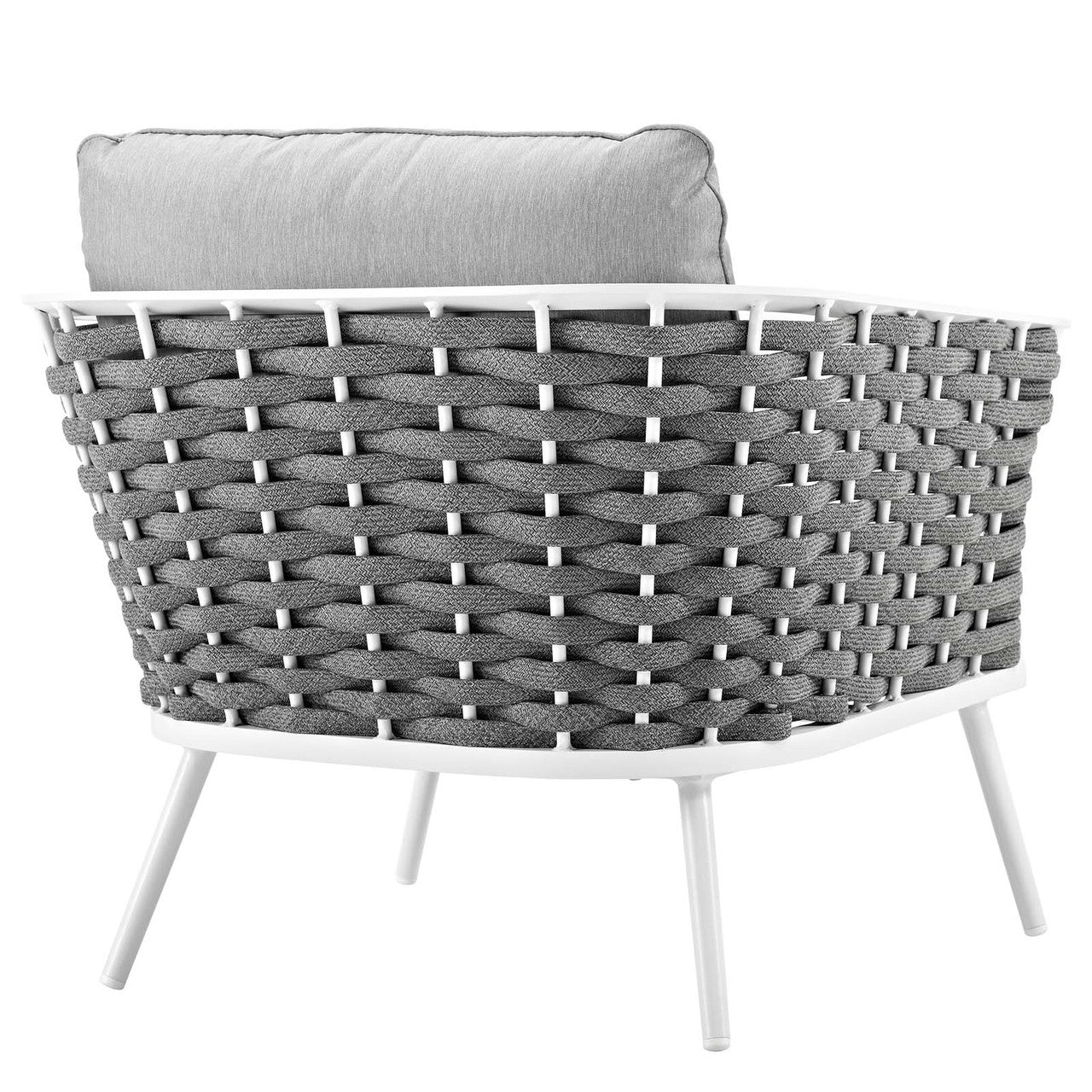 Stance Outdoor Patio Aluminum Armchair, Aluminum Metal Steel, White 14085