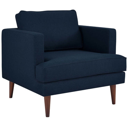 Agile Upholstered Fabric Armchair, Fabric, Blue 14086