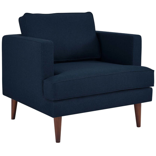 Agile Upholstered Fabric Armchair, Fabric, Blue 14086