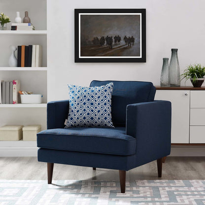 Agile Upholstered Fabric Armchair, Fabric, Blue 14086