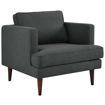 Agile Upholstered Fabric Armchair, Fabric, Grey Gray 14087