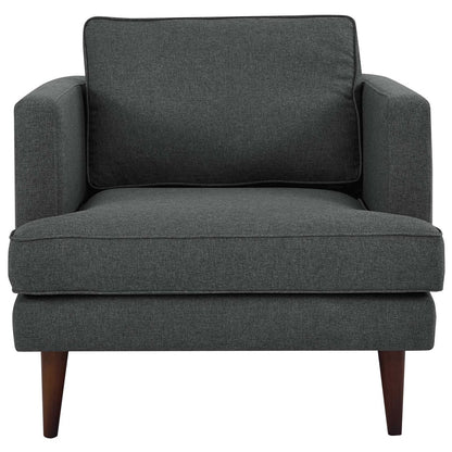 Agile Upholstered Fabric Armchair, Fabric, Grey Gray 14087
