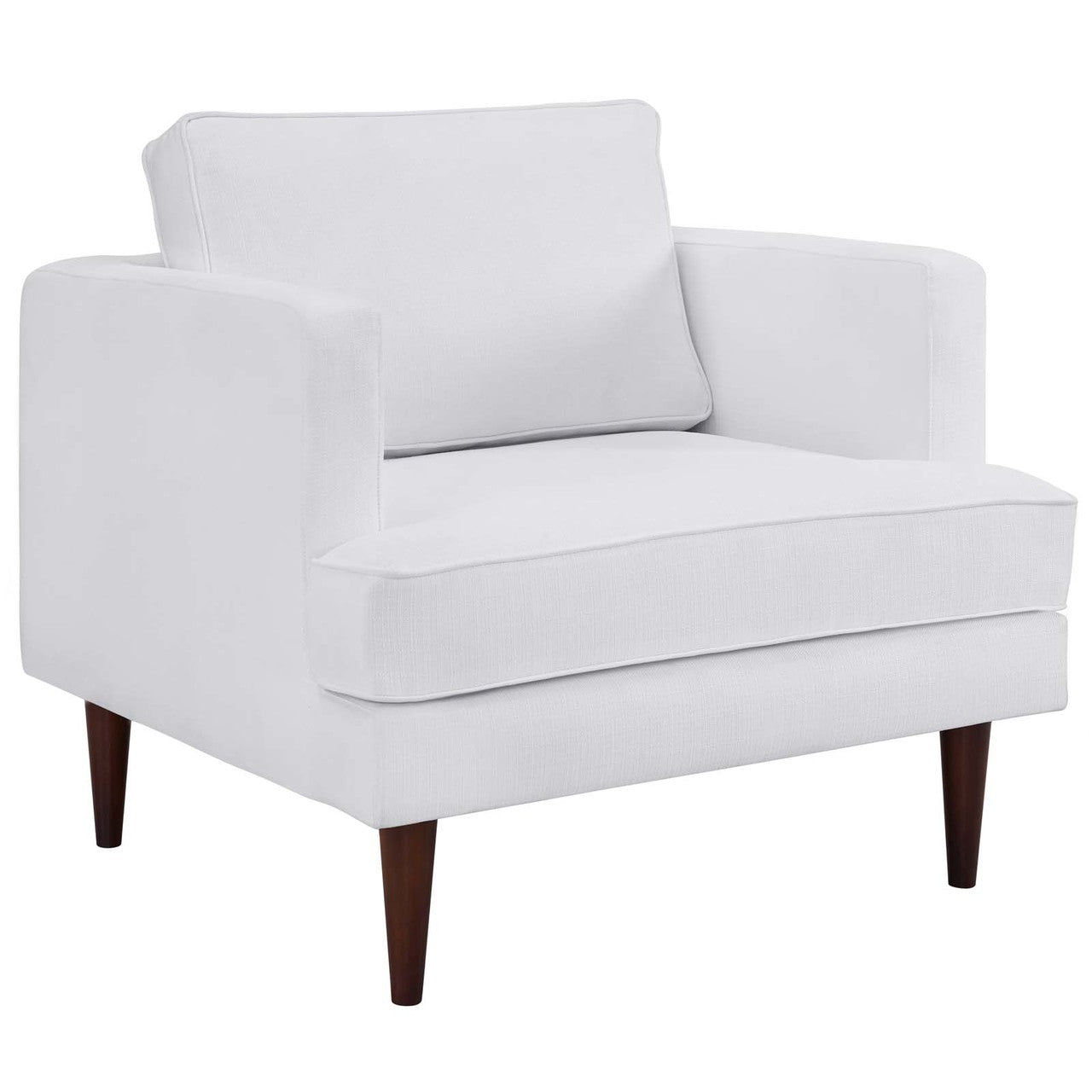 Agile Upholstered Fabric Armchair, Fabric, White 14089